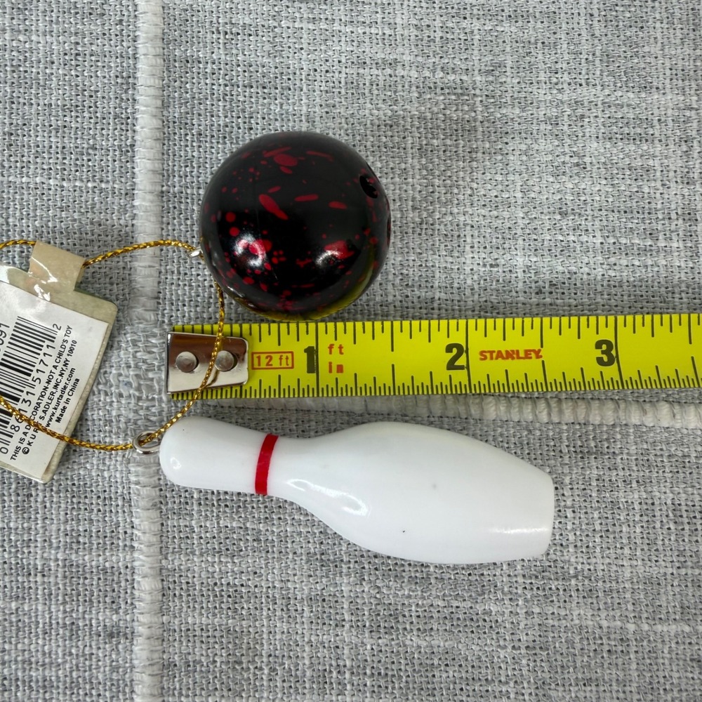 Kurt Adler Bowling Ornament Bowling Ball and Pin NEW Christmas 2.5" - Picture 6 of 6